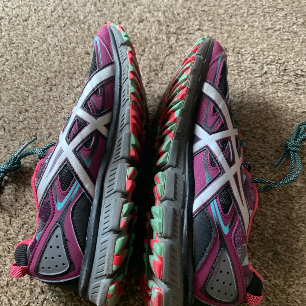 Asics Gel Scram 3 Trail Running Shoes Purple Black Pink Aqua Women's Size 9.5 - Picture 5 of 6
